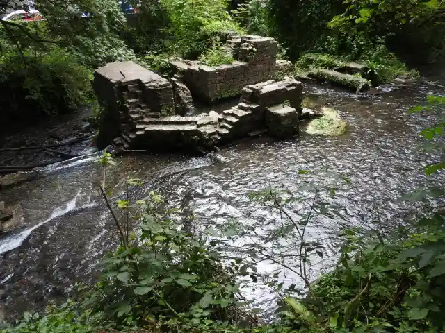 A photo of Historic Stone Ruins in the River at Kearsney Abbey Gardens